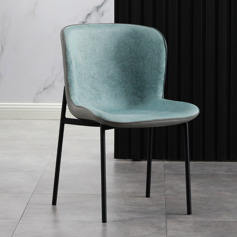 Contemporary Style Chairs Kitchen Armless Chair with Metal Legs Gray-Green 1 Piece Clearhalo 'Dining Chairs' 'Dining Tables & Seating' 'dining_chair' 'Furniture' 'furniture_dining_chair' 'Kitchen & Dining Furniture' 4761205