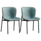 Contemporary Style Chairs Kitchen Armless Chair with Metal Legs Gray-Green Set of 2 Clearhalo 'Dining Chairs' 'Dining Tables & Seating' 'dining_chair' 'Furniture' 'furniture_dining_chair' 'Kitchen & Dining Furniture' 4761207