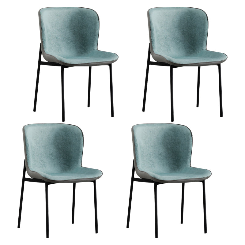 Contemporary Style Chairs Kitchen Armless Chair with Metal Legs Gray-Green Set of 4 Clearhalo 'Dining Chairs' 'Dining Tables & Seating' 'dining_chair' 'Furniture' 'furniture_dining_chair' 'Kitchen & Dining Furniture' 4761209