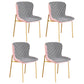 Contemporary Style Chairs Kitchen Armless Chair with Metal Legs Light Pink Set of 4 Clearhalo 'Dining Chairs' 'Dining Tables & Seating' 'dining_chair' 'Furniture' 'furniture_dining_chair' 'Kitchen & Dining Furniture' 4761219