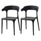Contemporary Style Stackable Chair Open Back Kitchen Arm Chair with Plastic Legs Black Set of 2 Clearhalo 'Dining Chairs' 'Dining Tables & Seating' 'dining_chair' 'Furniture' 'furniture_dining_chair' 'Kitchen & Dining Furniture' 4761225