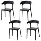 Contemporary Style Stackable Chair Open Back Kitchen Arm Chair with Plastic Legs Black Set of 4 Clearhalo 'Dining Chairs' 'Dining Tables & Seating' 'dining_chair' 'Furniture' 'furniture_dining_chair' 'Kitchen & Dining Furniture' 4761227