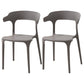 Contemporary Style Stackable Chair Open Back Kitchen Arm Chair with Plastic Legs Dark Gray Set of 2 Clearhalo 'Dining Chairs' 'Dining Tables & Seating' 'dining_chair' 'Furniture' 'furniture_dining_chair' 'Kitchen & Dining Furniture' 4761228