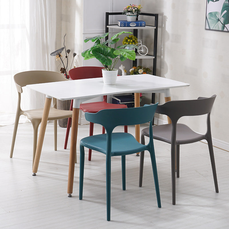 Contemporary Style Stackable Chair Open Back Kitchen Arm Chair with Plastic Legs Clearhalo 'Dining Chairs' 'Dining Tables & Seating' 'dining_chair' 'Furniture' 'furniture_dining_chair' 'Kitchen & Dining Furniture' 4761229