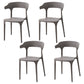Contemporary Style Stackable Chair Open Back Kitchen Arm Chair with Plastic Legs Dark Gray Set of 4 Clearhalo 'Dining Chairs' 'Dining Tables & Seating' 'dining_chair' 'Furniture' 'furniture_dining_chair' 'Kitchen & Dining Furniture' 4761230