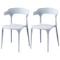 Contemporary Style Stackable Chair Open Back Kitchen Arm Chair with Plastic Legs Light Gray Set of 2 Clearhalo 'Dining Chairs' 'Dining Tables & Seating' 'dining_chair' 'Furniture' 'furniture_dining_chair' 'Kitchen & Dining Furniture' 4761232