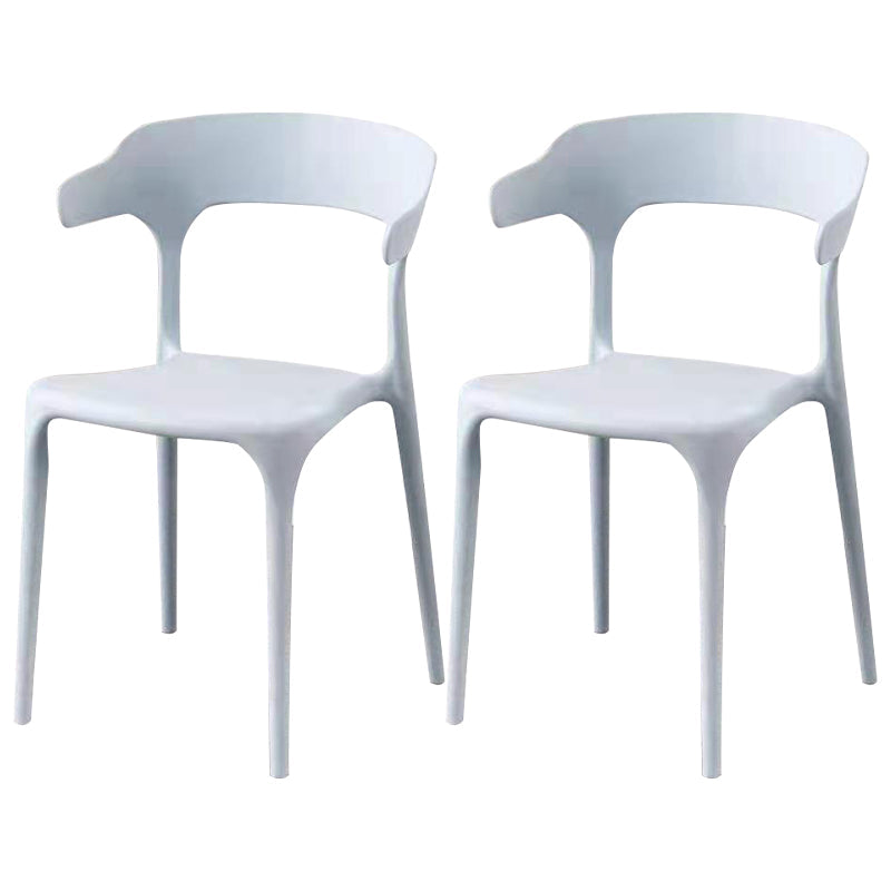 Contemporary Style Stackable Chair Open Back Kitchen Arm Chair with Plastic Legs Light Gray Set of 2 Clearhalo 'Dining Chairs' 'Dining Tables & Seating' 'dining_chair' 'Furniture' 'furniture_dining_chair' 'Kitchen & Dining Furniture' 4761232