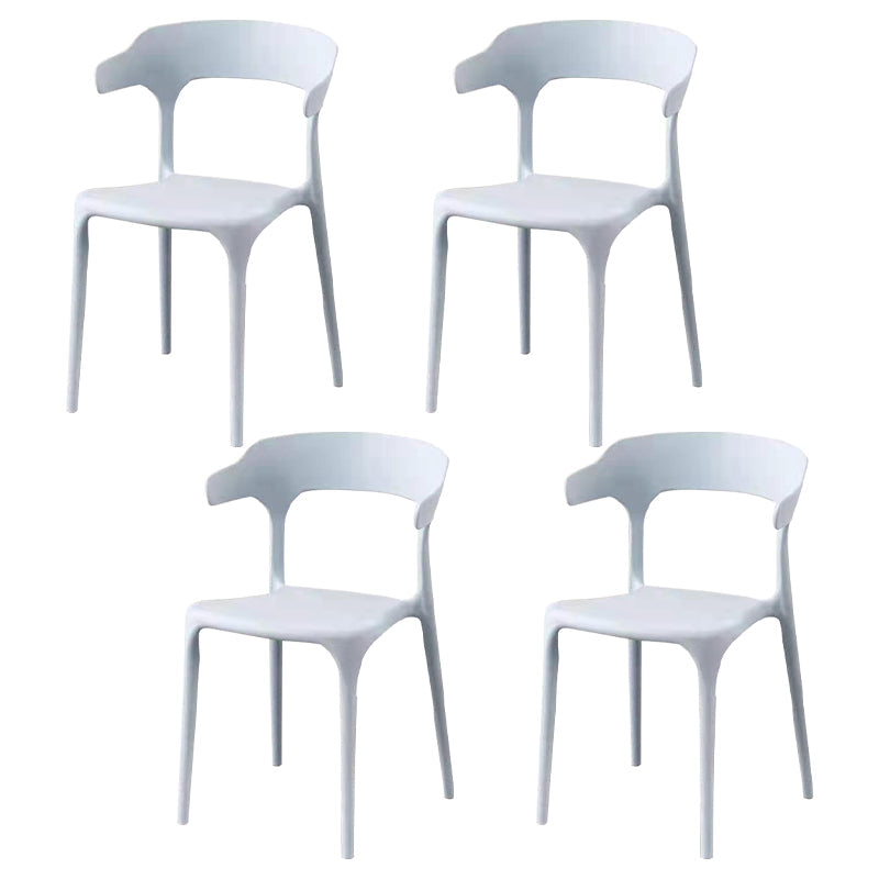 Contemporary Style Stackable Chair Open Back Kitchen Arm Chair with Plastic Legs Light Gray Set of 4 Clearhalo 'Dining Chairs' 'Dining Tables & Seating' 'dining_chair' 'Furniture' 'furniture_dining_chair' 'Kitchen & Dining Furniture' 4761234