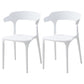 Contemporary Style Stackable Chair Open Back Kitchen Arm Chair with Plastic Legs White Set of 2 Clearhalo 'Dining Chairs' 'Dining Tables & Seating' 'dining_chair' 'Furniture' 'furniture_dining_chair' 'Kitchen & Dining Furniture' 4761237