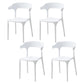 Contemporary Style Stackable Chair Open Back Kitchen Arm Chair with Plastic Legs White Set of 4 Clearhalo 'Dining Chairs' 'Dining Tables & Seating' 'dining_chair' 'Furniture' 'furniture_dining_chair' 'Kitchen & Dining Furniture' 4761238