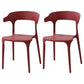 Contemporary Style Stackable Chair Open Back Kitchen Arm Chair with Plastic Legs Red Set of 2 Clearhalo 'Dining Chairs' 'Dining Tables & Seating' 'dining_chair' 'Furniture' 'furniture_dining_chair' 'Kitchen & Dining Furniture' 4761240