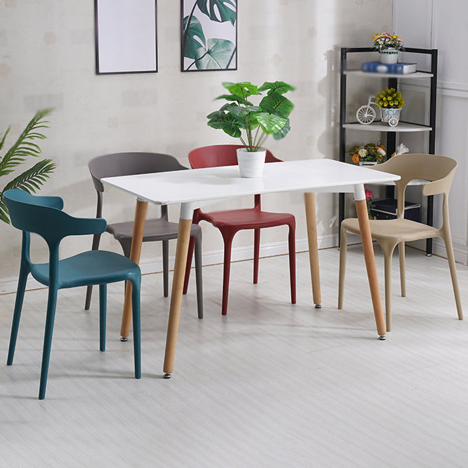 Contemporary Style Stackable Chair Open Back Kitchen Arm Chair with Plastic Legs Clearhalo 'Dining Chairs' 'Dining Tables & Seating' 'dining_chair' 'Furniture' 'furniture_dining_chair' 'Kitchen & Dining Furniture' 4761243