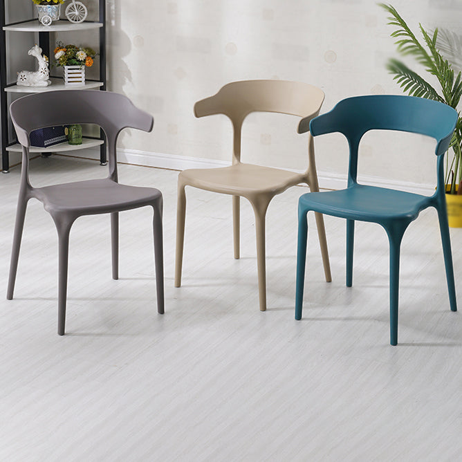 Contemporary Style Stackable Chair Open Back Kitchen Arm Chair with Plastic Legs Clearhalo 'Dining Chairs' 'Dining Tables & Seating' 'dining_chair' 'Furniture' 'furniture_dining_chair' 'Kitchen & Dining Furniture' 4761245