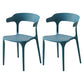 Contemporary Style Stackable Chair Open Back Kitchen Arm Chair with Plastic Legs Blue Set of 2 Clearhalo 'Dining Chairs' 'Dining Tables & Seating' 'dining_chair' 'Furniture' 'furniture_dining_chair' 'Kitchen & Dining Furniture' 4761248