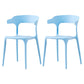 Contemporary Style Stackable Chair Open Back Kitchen Arm Chair with Plastic Legs Sky Blue Set of 2 Clearhalo 'Dining Chairs' 'Dining Tables & Seating' 'dining_chair' 'Furniture' 'furniture_dining_chair' 'Kitchen & Dining Furniture' 4761252