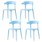 Contemporary Style Stackable Chair Open Back Kitchen Arm Chair with Plastic Legs Sky Blue Set of 4 Clearhalo 'Dining Chairs' 'Dining Tables & Seating' 'dining_chair' 'Furniture' 'furniture_dining_chair' 'Kitchen & Dining Furniture' 4761253