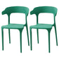 Contemporary Style Stackable Chair Open Back Kitchen Arm Chair with Plastic Legs Green Set of 2 Clearhalo 'Dining Chairs' 'Dining Tables & Seating' 'dining_chair' 'Furniture' 'furniture_dining_chair' 'Kitchen & Dining Furniture' 4761254