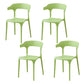 Contemporary Style Stackable Chair Open Back Kitchen Arm Chair with Plastic Legs Light Green Set of 4 Clearhalo 'Dining Chairs' 'Dining Tables & Seating' 'dining_chair' 'Furniture' 'furniture_dining_chair' 'Kitchen & Dining Furniture' 4761257