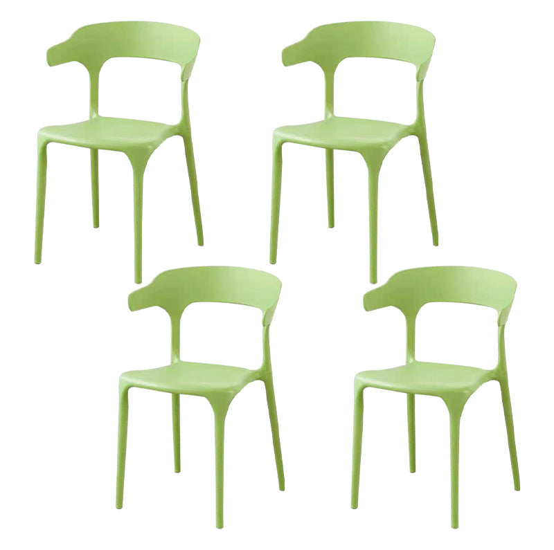 Contemporary Style Stackable Chair Open Back Kitchen Arm Chair with Plastic Legs Light Green Set of 4 Clearhalo 'Dining Chairs' 'Dining Tables & Seating' 'dining_chair' 'Furniture' 'furniture_dining_chair' 'Kitchen & Dining Furniture' 4761257