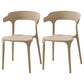 Contemporary Style Stackable Chair Open Back Kitchen Arm Chair with Plastic Legs Camel Set of 2 Clearhalo 'Dining Chairs' 'Dining Tables & Seating' 'dining_chair' 'Furniture' 'furniture_dining_chair' 'Kitchen & Dining Furniture' 4761258
