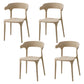 Contemporary Style Stackable Chair Open Back Kitchen Arm Chair with Plastic Legs Camel Set of 4 Clearhalo 'Dining Chairs' 'Dining Tables & Seating' 'dining_chair' 'Furniture' 'furniture_dining_chair' 'Kitchen & Dining Furniture' 4761259