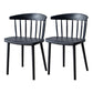 Modern Plastic Indoor-Outdoor Dining Chair Windsor Back Side Chair Black Set of 2 Clearhalo 'Dining Chairs' 'Dining Tables & Seating' 'dining_chair' 'Furniture' 'furniture_dining_chair' 'Kitchen & Dining Furniture' 4761266