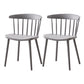 Modern Plastic Indoor-Outdoor Dining Chair Windsor Back Side Chair Grey Set of 2 Clearhalo 'Dining Chairs' 'Dining Tables & Seating' 'dining_chair' 'Furniture' 'furniture_dining_chair' 'Kitchen & Dining Furniture' 4761267