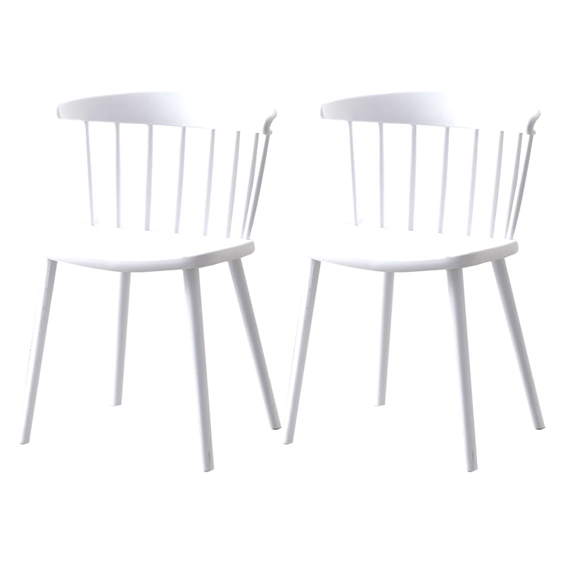 Modern Plastic Indoor-Outdoor Dining Chair Windsor Back Side Chair White Set of 2 Clearhalo 'Dining Chairs' 'Dining Tables & Seating' 'dining_chair' 'Furniture' 'furniture_dining_chair' 'Kitchen & Dining Furniture' 4761270