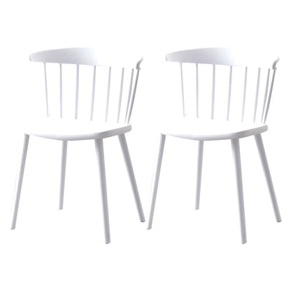 Modern Plastic Indoor-Outdoor Dining Chair Windsor Back Side Chair White Set of 2 Clearhalo 'Dining Chairs' 'Dining Tables & Seating' 'dining_chair' 'Furniture' 'furniture_dining_chair' 'Kitchen & Dining Furniture' 4761270