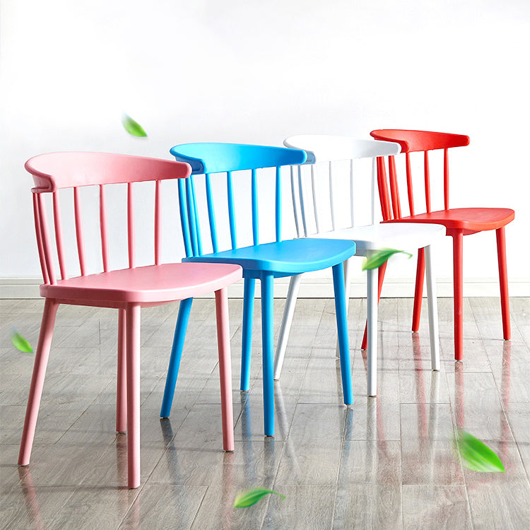 Modern Plastic Indoor-Outdoor Dining Chair Windsor Back Side Chair Clearhalo 'Dining Chairs' 'Dining Tables & Seating' 'dining_chair' 'Furniture' 'furniture_dining_chair' 'Kitchen & Dining Furniture' 4761272