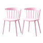 Modern Plastic Indoor-Outdoor Dining Chair Windsor Back Side Chair Pink Set of 2 Clearhalo 'Dining Chairs' 'Dining Tables & Seating' 'dining_chair' 'Furniture' 'furniture_dining_chair' 'Kitchen & Dining Furniture' 4761273