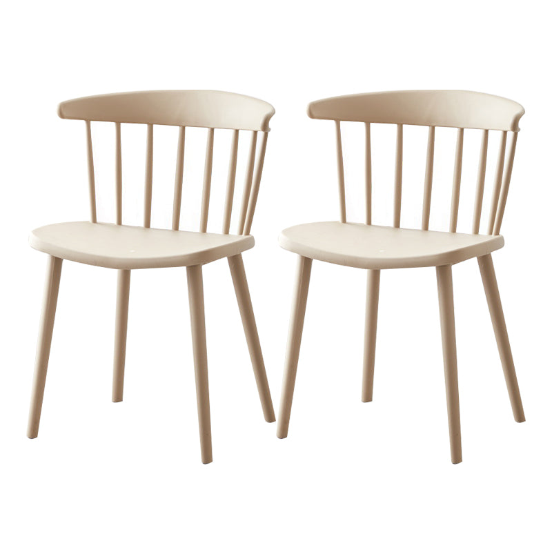 Modern Plastic Indoor-Outdoor Dining Chair Windsor Back Side Chair Khaki Set of 2 Clearhalo 'Dining Chairs' 'Dining Tables & Seating' 'dining_chair' 'Furniture' 'furniture_dining_chair' 'Kitchen & Dining Furniture' 4761277