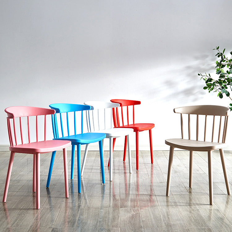 Modern Plastic Indoor-Outdoor Dining Chair Windsor Back Side Chair Clearhalo 'Dining Chairs' 'Dining Tables & Seating' 'dining_chair' 'Furniture' 'furniture_dining_chair' 'Kitchen & Dining Furniture' 4761283