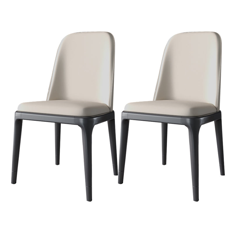 Industrial Home Parsons Side Chair Matte Finish Leather Dining Chair White Black Set of 2 Clearhalo 'Dining Chairs' 'Dining Tables & Seating' 'dining_chair' 'Furniture' 'furniture_dining_chair' 'Kitchen & Dining Furniture' 4761300