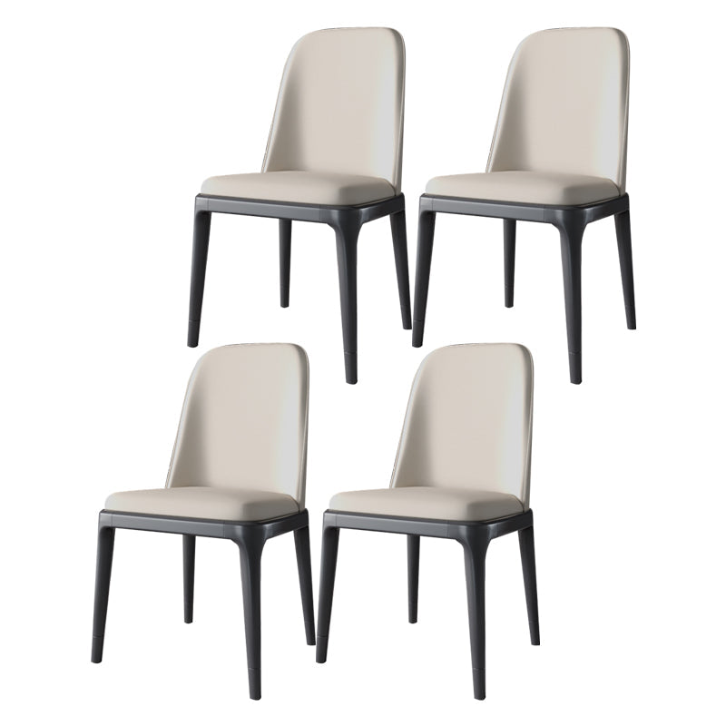 Industrial Home Parsons Side Chair Matte Finish Leather Dining Chair Black Set of 4 Clearhalo 'Dining Chairs' 'Dining Tables & Seating' 'dining_chair' 'Furniture' 'furniture_dining_chair' 'Kitchen & Dining Furniture' 4761303