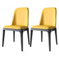 Industrial Home Parsons Side Chair Matte Finish Leather Dining Chair Yellow Black Set of 2 Clearhalo 'Dining Chairs' 'Dining Tables & Seating' 'dining_chair' 'Furniture' 'furniture_dining_chair' 'Kitchen & Dining Furniture' 4761307