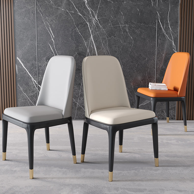 Industrial Home Parsons Side Chair Matte Finish Leather Dining Chair Clearhalo 'Dining Chairs' 'Dining Tables & Seating' 'dining_chair' 'Furniture' 'furniture_dining_chair' 'Kitchen & Dining Furniture' 4761308