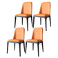 Industrial Home Parsons Side Chair Matte Finish Leather Dining Chair Orange Black Set of 4 Clearhalo 'Dining Chairs' 'Dining Tables & Seating' 'dining_chair' 'Furniture' 'furniture_dining_chair' 'Kitchen & Dining Furniture' 4761316