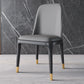 Industrial Home Parsons Side Chair Matte Finish Leather Dining Chair Dark Gray Black Gold 1 Piece Clearhalo 'Dining Chairs' 'Dining Tables & Seating' 'dining_chair' 'Furniture' 'furniture_dining_chair' 'Kitchen & Dining Furniture' 4761317