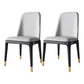 Industrial Home Parsons Side Chair Matte Finish Leather Dining Chair Light Gray Black Gold Set of 2 Clearhalo 'Dining Chairs' 'Dining Tables & Seating' 'dining_chair' 'Furniture' 'furniture_dining_chair' 'Kitchen & Dining Furniture' 4761321