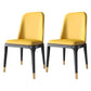 Industrial Home Parsons Side Chair Matte Finish Leather Dining Chair Yellow Black Gold Set of 2 Clearhalo 'Dining Chairs' 'Dining Tables & Seating' 'dining_chair' 'Furniture' 'furniture_dining_chair' 'Kitchen & Dining Furniture' 4761327