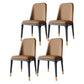 Industrial Home Parsons Side Chair Matte Finish Leather Dining Chair Brown Black Gold Set of 4 Clearhalo 'Dining Chairs' 'Dining Tables & Seating' 'dining_chair' 'Furniture' 'furniture_dining_chair' 'Kitchen & Dining Furniture' 4761331