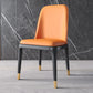 Industrial Home Parsons Side Chair Matte Finish Leather Dining Chair Orange Black Gold 1 Piece Clearhalo 'Dining Chairs' 'Dining Tables & Seating' 'dining_chair' 'Furniture' 'furniture_dining_chair' 'Kitchen & Dining Furniture' 4761332