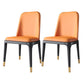 Industrial Home Parsons Side Chair Matte Finish Leather Dining Chair Orange Black Gold Set of 2 Clearhalo 'Dining Chairs' 'Dining Tables & Seating' 'dining_chair' 'Furniture' 'furniture_dining_chair' 'Kitchen & Dining Furniture' 4761333
