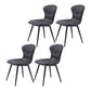 Contemporary Style Dining Chair Kitchen Armless Chair with Metal Legs Dark Gray 4 Piece Set Clearhalo 'Dining Chairs' 'Dining Tables & Seating' 'dining_chair' 'furn' 'furn_dining_chair' 'Furniture' 'furniture_dining_chair' 'Kitchen & Dining Furniture' 4761341