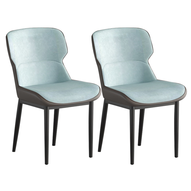 Contemporary Metal Indoor-Outdoor Room Chair Wingback Side Chair Light Blue 2 Piece Set Clearhalo 'Dining Chairs' 'Dining Tables & Seating' 'dining_chair' 'furn' 'furn_dining_chair' 'Furniture' 'furniture_dining_chair' 'Kitchen & Dining Furniture' 4761372