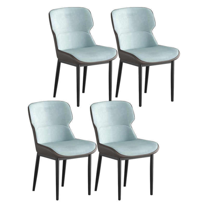 Contemporary Metal Indoor-Outdoor Room Chair Wingback Side Chair Light Blue 4 Piece Set Clearhalo 'Dining Chairs' 'Dining Tables & Seating' 'dining_chair' 'furn' 'furn_dining_chair' 'Furniture' 'furniture_dining_chair' 'Kitchen & Dining Furniture' 4761374