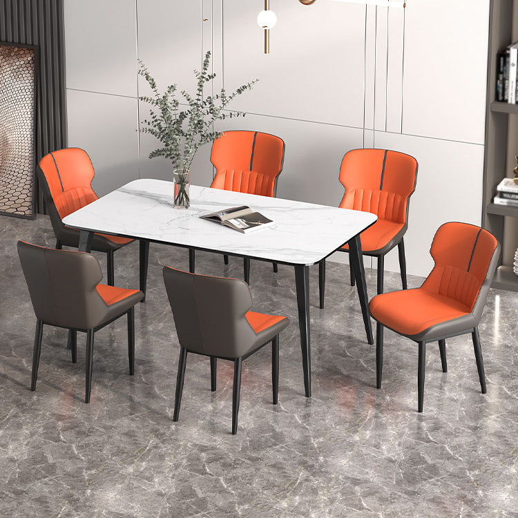 Contemporary Metal Indoor-Outdoor Room Chair Wingback Side Chair Clearhalo 'Dining Chairs' 'Dining Tables & Seating' 'dining_chair' 'furn' 'furn_dining_chair' 'Furniture' 'furniture_dining_chair' 'Kitchen & Dining Furniture' 4761376