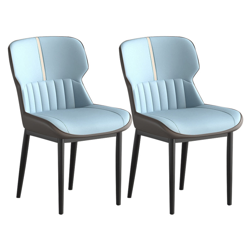 Contemporary Metal Indoor-Outdoor Room Chair Wingback Side Chair Sky Blue 2 Piece Set Clearhalo 'Dining Chairs' 'Dining Tables & Seating' 'dining_chair' 'furn' 'furn_dining_chair' 'Furniture' 'furniture_dining_chair' 'Kitchen & Dining Furniture' 4761378