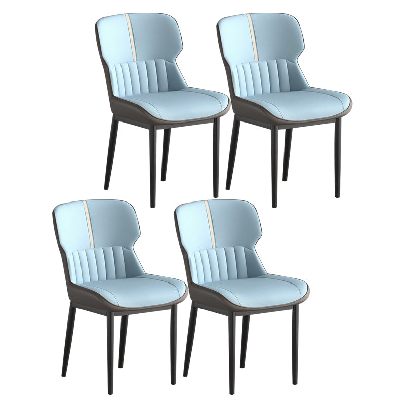 Contemporary Metal Indoor-Outdoor Room Chair Wingback Side Chair Sky Blue 4 Piece Set Clearhalo 'Dining Chairs' 'Dining Tables & Seating' 'dining_chair' 'furn' 'furn_dining_chair' 'Furniture' 'furniture_dining_chair' 'Kitchen & Dining Furniture' 4761379